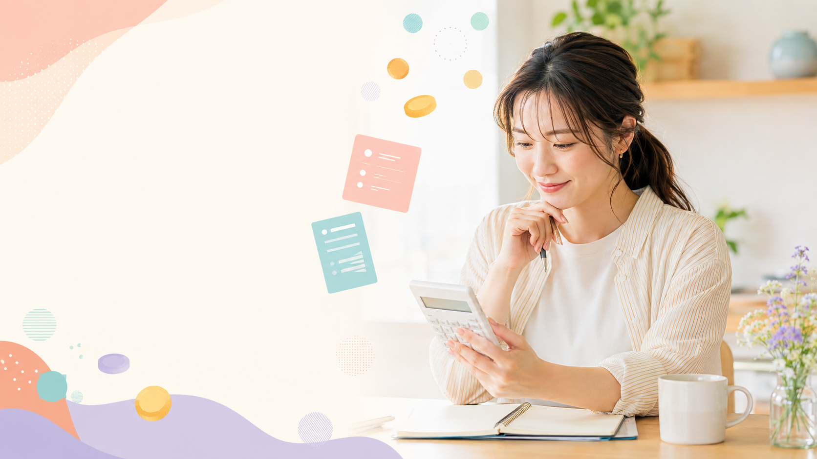 Tipsの販売手数料と手取りを計算する日本人女性